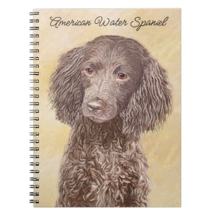 American Water Spanel Malerei - Original Dog Art Notizblock