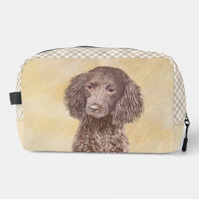 American Water Spanel Malerei Original Dog Art Waschbeutel (Vorderseite)