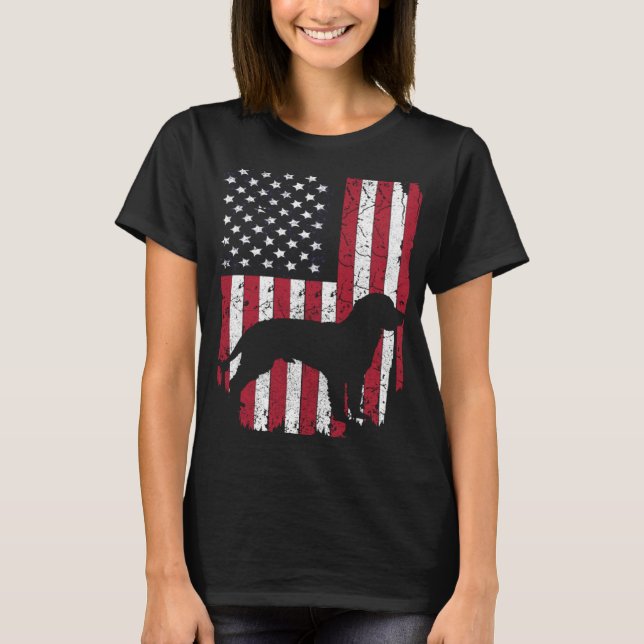 American Water Spaniel Dog Mom Dad  4th Of July US T-Shirt (Vorderseite)