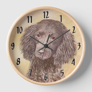 American Water Spaniel Gemälde - Original-Hundekun Uhr