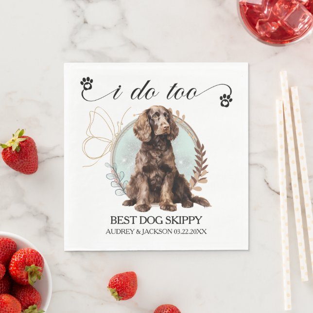 American Water Spaniel Hochzeit Napkins mit Foto Serviette (Beispiel)