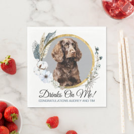 American Water Spaniel Hochzeit Napkins mit Foto Serviette