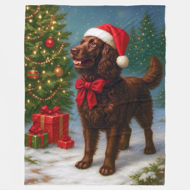 American Water Spaniel Holiday  Fleecedecke (Vorderseite)