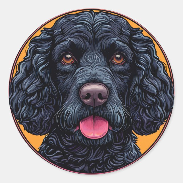 American Water Spaniel Hund Runder Aufkleber (Vorderseite)