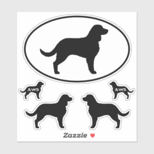 American Water Spaniel Hund Silhouette Sticker Set