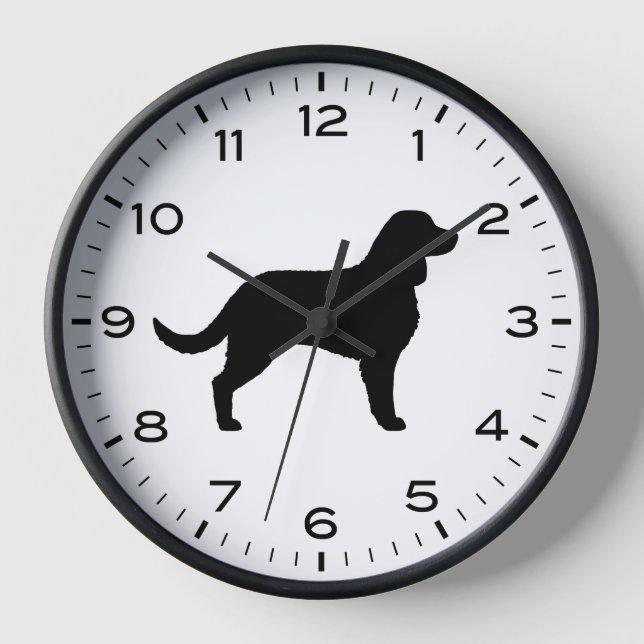 American Water Spaniel Hunde Rasse Silhouette Uhr (Vorderseite)