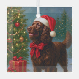 American Water Spaniel Urlaub Ornament Aus Glas