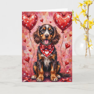 American Water Spaniel Valentinstag Hund mit Herze Karte