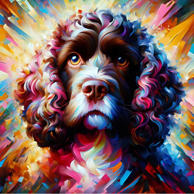 American Water Spanisch Hund Akrylkunst Print Puzzle (American Water Spaniel Dog Acrylic Art Print)