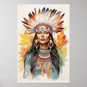American Watercolor Art Print Poster