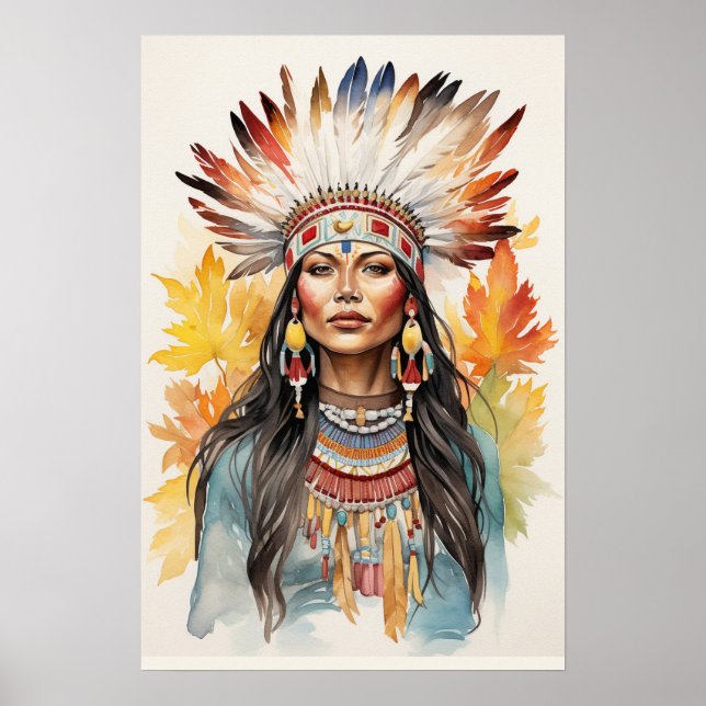 American Watercolor Art Print Poster (Vorne)