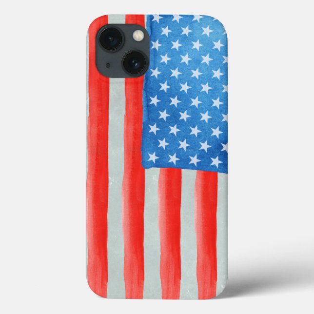 American Watercolor Flag Case-Mate iPhone Hülle (Rückseite)