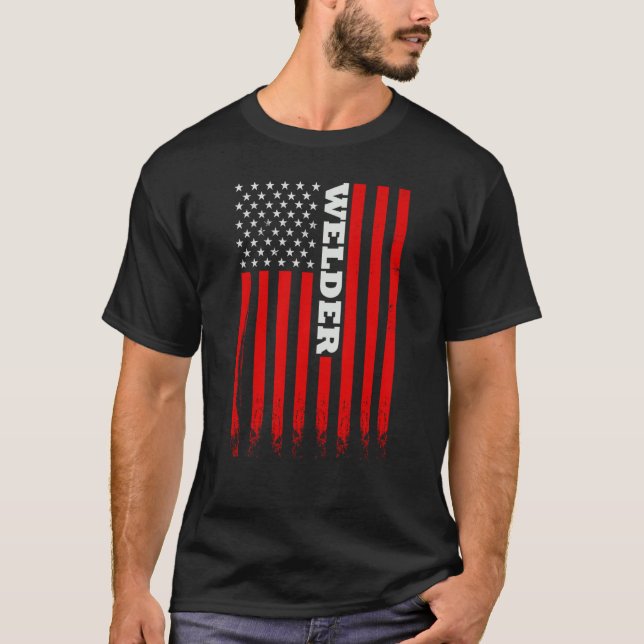 American Welder Flag For Welding Men and Women T-Shirt (Vorderseite)