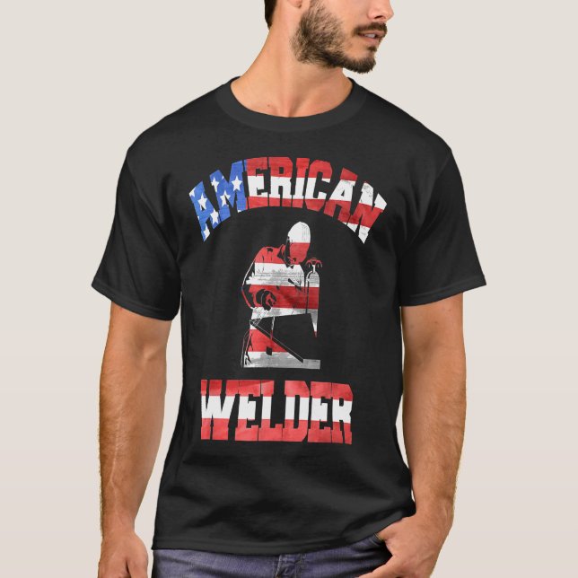 American Welder Patriotic Geschenkidee für jeden O T-Shirt (Vorderseite)