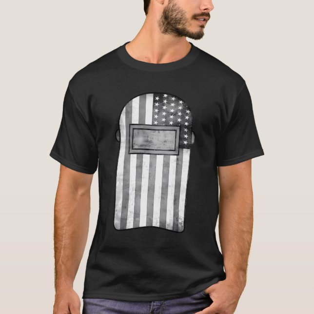 American Welder US Flag Welding Hood Gift T-Shirt (Vorderseite)