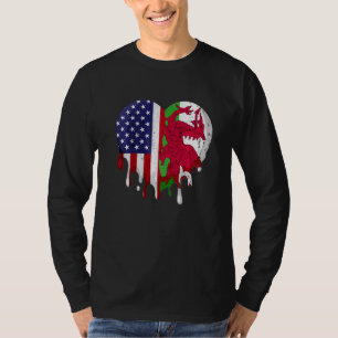 American Welsh Heritage Month Wales Flag Herbst Vo T-Shirt