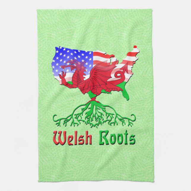 American Welsh Roots Kitchen Handtücher (Vertikal)