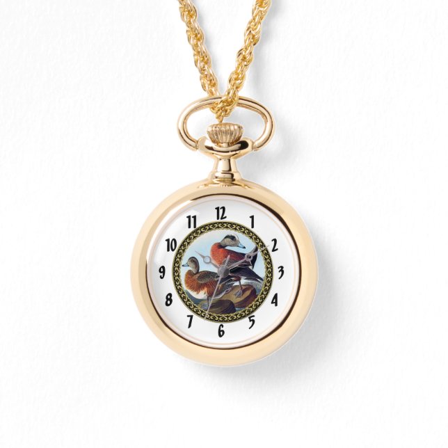 American Widgeon Enten auf Felsen Armbanduhr (Vorderseite)