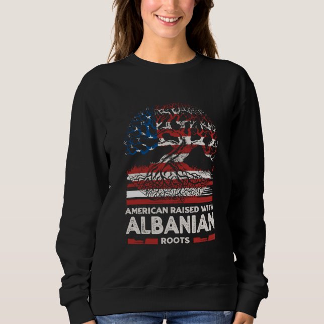 American with Albanian Roots Patriotic Albania Sweatshirt (Vorderseite)