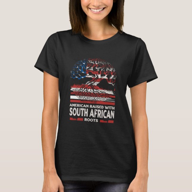 American with South African Roots Patriotic T-Shirt (Vorderseite)