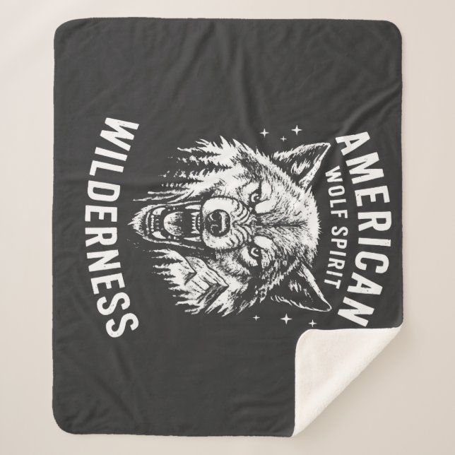 American Wolf Spirit Wilderness T-Shirt Sherpadecke (Vorderseite)