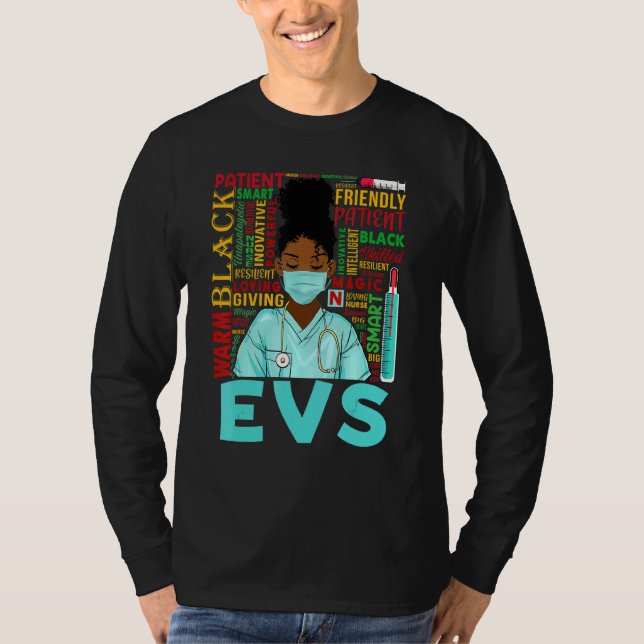 American Women Black Evs Nurse Black History T-Shirt (Vorderseite)