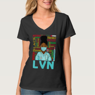 American Women Black Lvn Nurse Black History T-Shirt