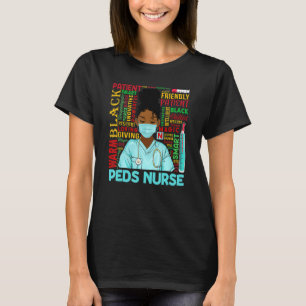American Women Black Peds Nurse Black Hist T-Shirt