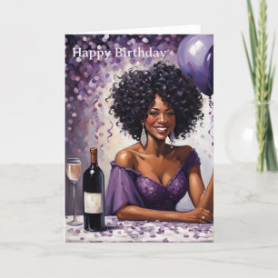 American Women Lavender Birthday Card Dankeskarte