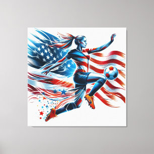 American Women's soccer. Druck auf Keilleinwand Leinwanddruck