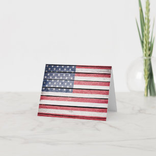 American Wood Image Flag Karte