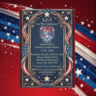 Americana 250-Jahr-Feier Stars and Stripes Party Einladung