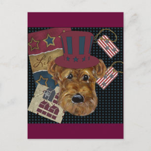 AMERICANA AIREDALE POSTKARTE