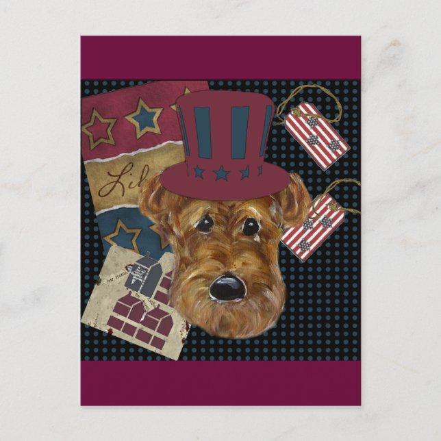 AMERICANA AIREDALE POSTKARTE (Vorderseite)