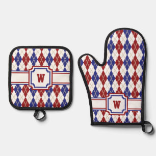 Americana Argyle Ofenhandschuh & Topflappen-Set