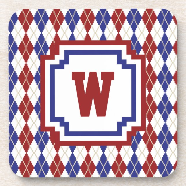 Americana Argyle Square Untersetzer (Vorderseite)