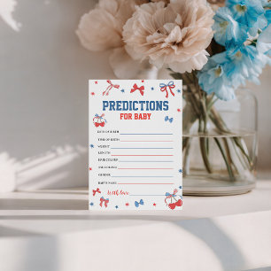 Americana Baby Shower Vorhersage Spielkarte Einladung