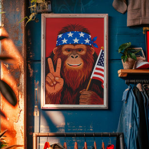 Americana Bigfoot-Wandkunst Poster Druck
