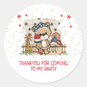 Americana Birthday Party Danke Sticker