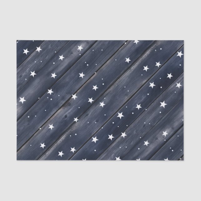 Americana Blue Stars Patriotic Seidenpapier (Vorderseite)