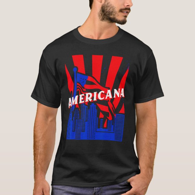Americana, City, Flag, BJJ, Jiu-Jitsu, MMA, Fighti T-Shirt (Vorderseite)