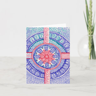 Americana Colors Damask Indian Mandala Thank You Dankeskarte