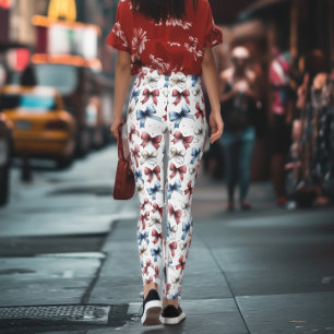 Americana Coquette-Schleifen-Leggings Leggings