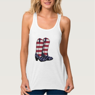Americana Cowboy Boots   Sie anpassen Tank Top