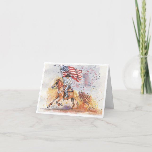 Americana Cowboy von Sherry Karte (Vorderseite)