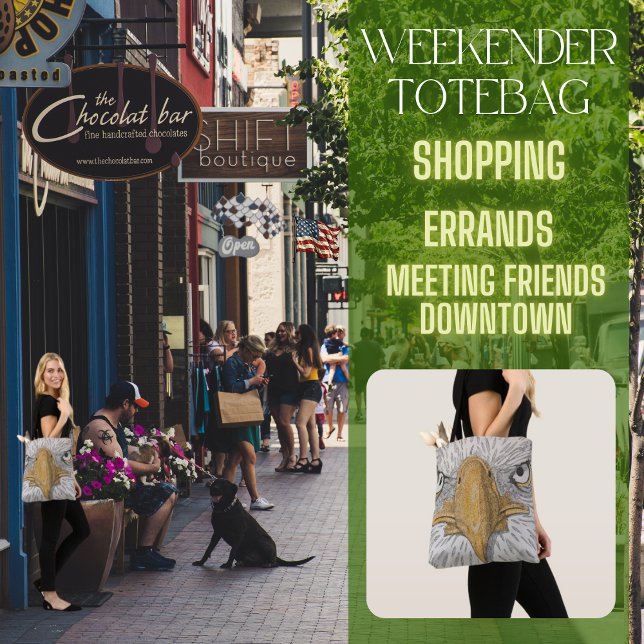 Americana Eagle Face Tote Bag (Von Creator hochgeladen)