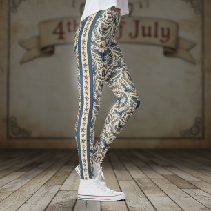 Americana Eagles Blumen Sterne und Streifen ID1298 Leggings