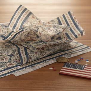 Americana Eagles Blumen Sterne und Streifen ID1298 Seidenpapier