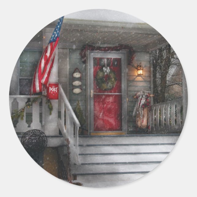 Americana - Eine Hommage an Rockwell Runder Aufkleber (Vorderseite)