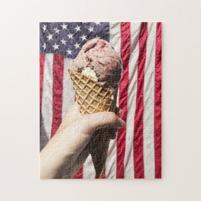 Americana - Eiscreme und -flagge Puzzle (Vertikal)
